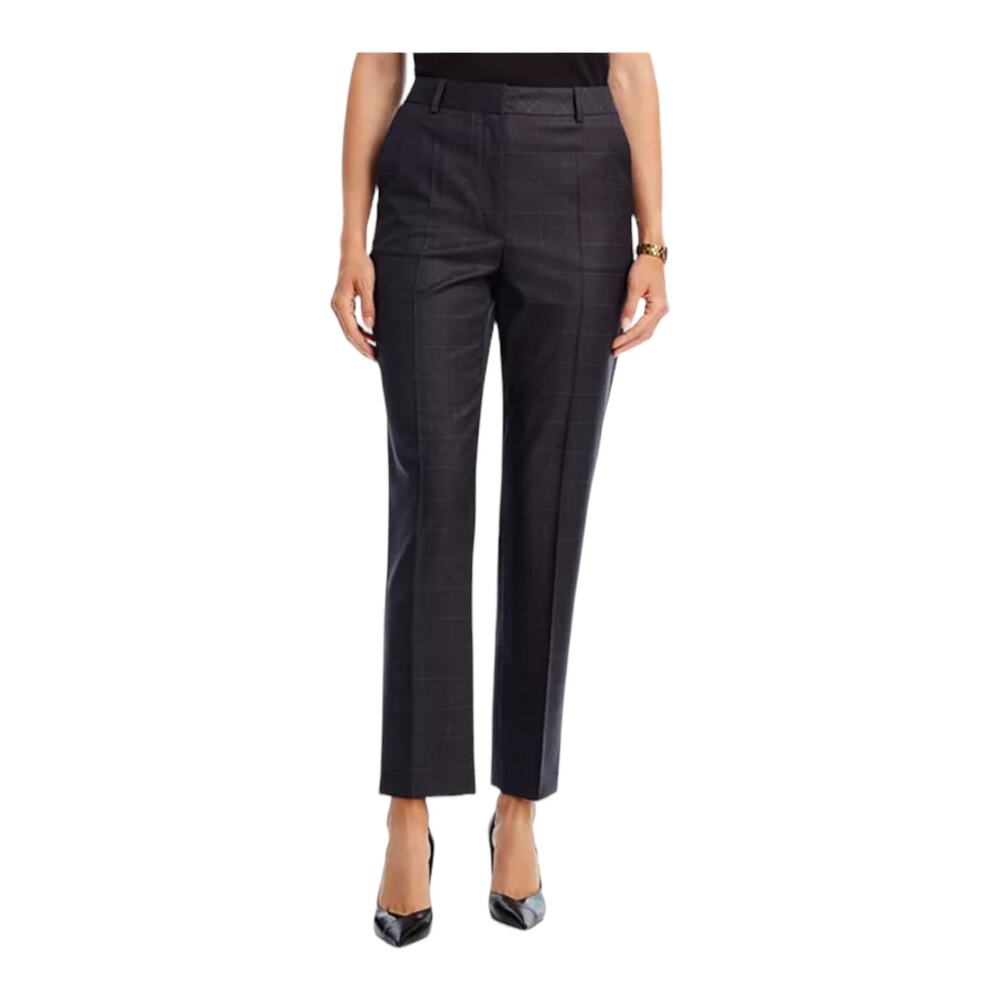 BOSS Hugo Boss pants Tamarina Plaid virgin wool gray size 8